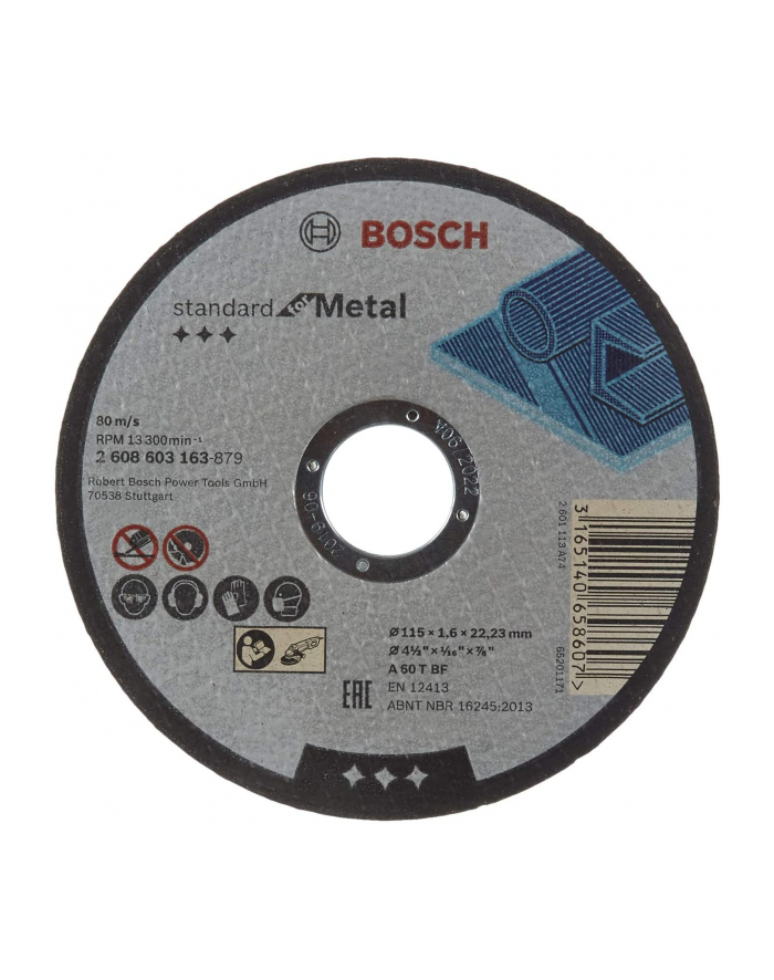 bosch powertools Bosch cutting disc Standard for Metal 115 x 1.6 mm (A 60 T BF) główny