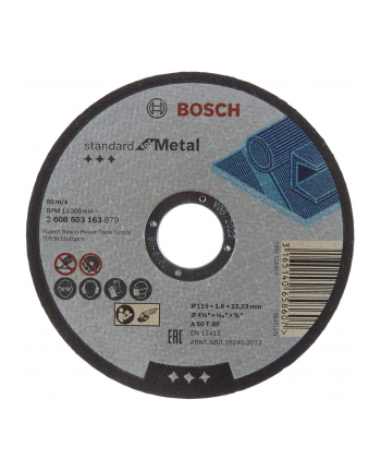 bosch powertools Bosch cutting disc Standard for Metal 115 x 1.6 mm (A 60 T BF)
