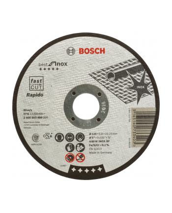 bosch powertools Bosch cutting disc Best for Inox, Rapido, O 125mm (straight, A 60 W INOX BF)