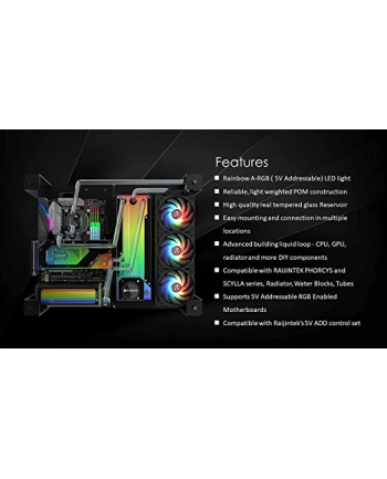 RAIJINTEK ANTILA PURE R240A, pump (Kolor: CZARNY/transparent, reservoir/pump combo)