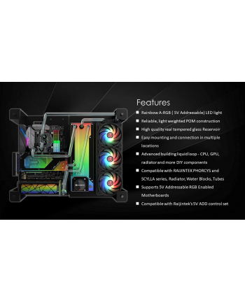 RAIJINTEK ANTILA PURE R100B, pump (Kolor: CZARNY/transparent, reservoir/pump combo)