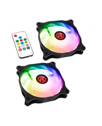 RAIJINTEK EOS 12 RBW ADD -2 120x120x25, case fan (Kolor: CZARNY/transparent, 2 pieces, without controller)