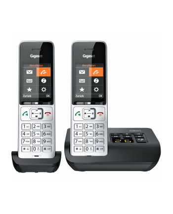 Gigaset COMFORT 500A Duo, analogue telephone (silver/Kolor: CZARNY, 2 handsets)