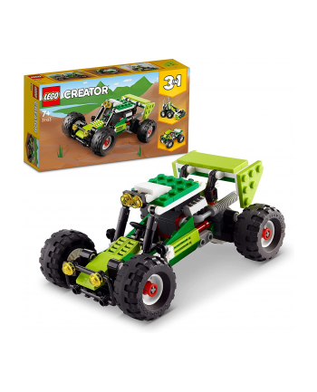 LEGO 31123 Creator 3-in-1 Off-Road Buggy Construction Toy (Quad, Skid Steer, Toy Vehicles for Kids 7+, Excavator, Toy Car)