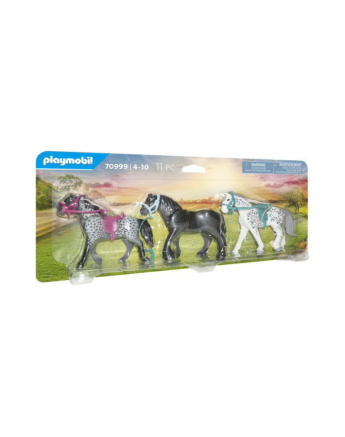 PLAYMOBIL 70999 3 horses: Friesian, Knabstrupper ' Andalusian, construction toy główny