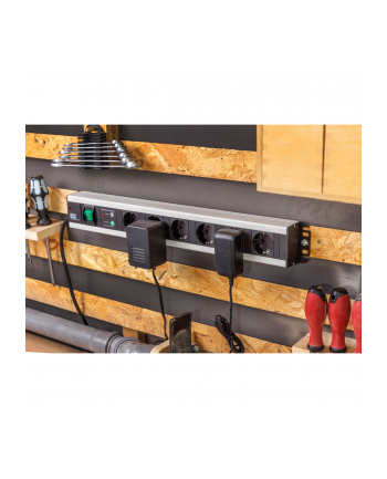 Bachmann 90 craftsman strip, 6-way socket strip (Kolor: CZARNY/grey, 2 meters, overvoltage protection )