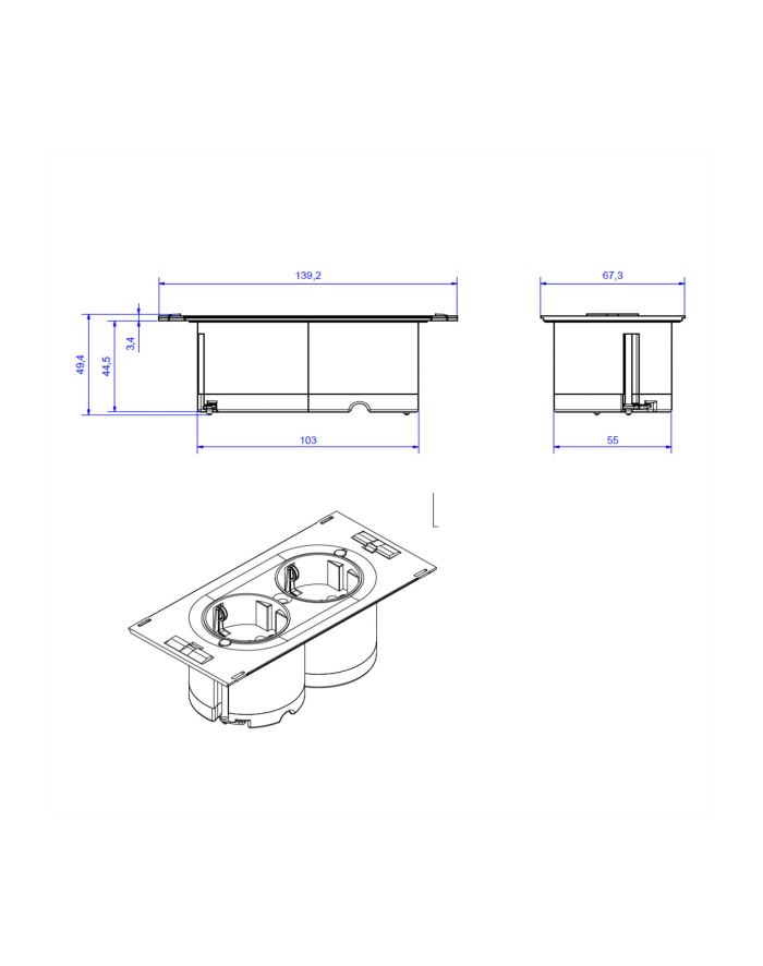 Bachmann DUE 929.000, 2x protective  contact socket główny
