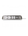 Brennenstuhl estilo corner power strip 4-way (Kolor: BIAŁY/stainless steel, 2x USB) - nr 15