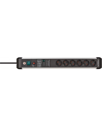Brennenstuhl Premium Pczerwonyect Line 6-way power strip (Kolor: CZARNY/silver, 60,000 A surge protection , 3 meters)