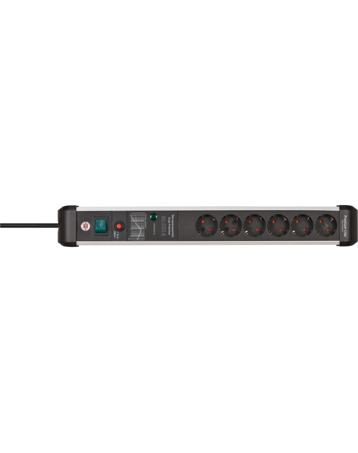Brennenstuhl Premium Pczerwonyect Line 6-way power strip (Kolor: CZARNY/silver, 60,000 A surge protection , 3 meters) główny