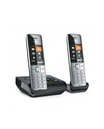 Gigaset COMFORT 500A Duo, analogue telephone (silver/Kolor: CZARNY, 2 handsets)