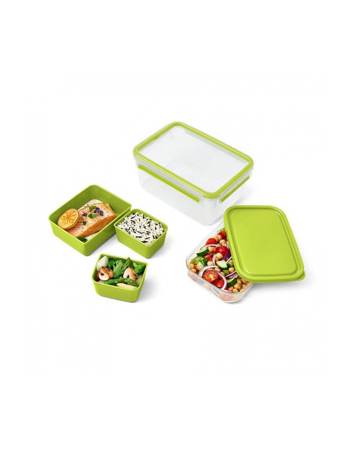 Emsa CLIP ' GO Lunchbox XL, lunch box (green/transparent, with inserts) główny