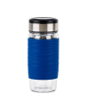 Emsa Tea Mug thermal tea mug 0.4 liters (blue/transparent, glass, screw cap) - nr 14