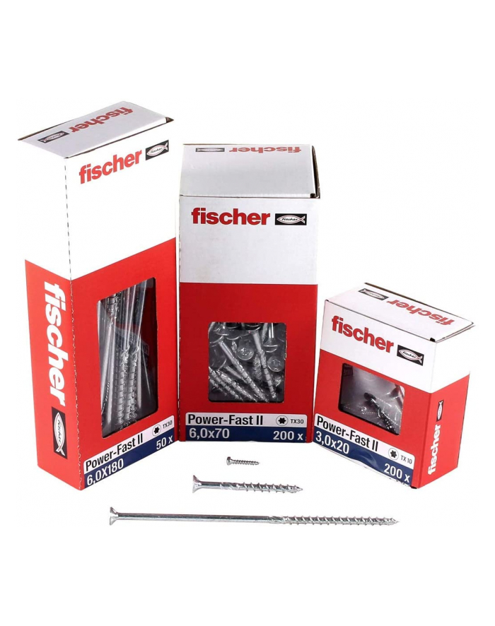 fischer chipboard screw Power-Fast II 6.0x180 countersunk (50 pieces, partial thread, galvanized) główny
