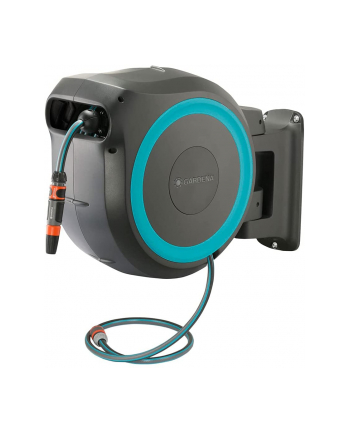 GARDENA Wall-Mounted Hose Box RollUp XL, 35 meters, hose reel (grey/turquoise)