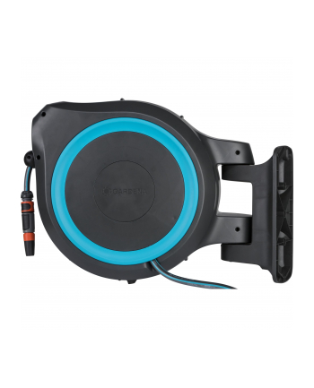 GARDENA Wall-Mounted Hose Box RollUp XL, 35 meters, hose reel (grey/turquoise)