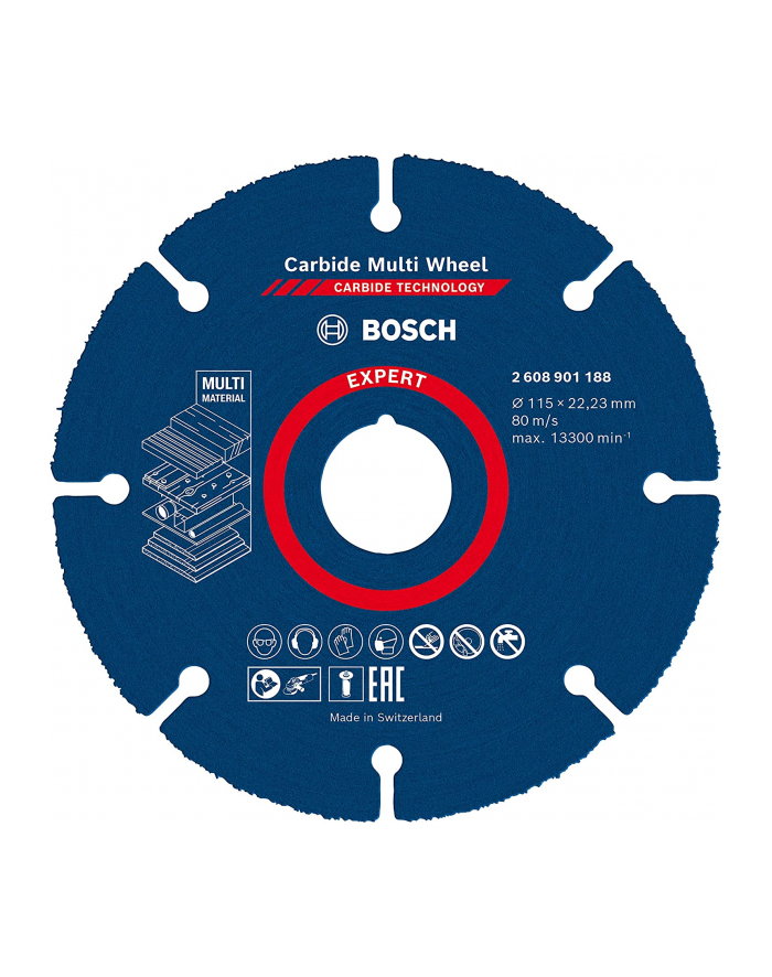 bosch powertools Bosch EXPERT Carbide MultiWheel cutting disc, O 115mm (for small angle grinders) główny