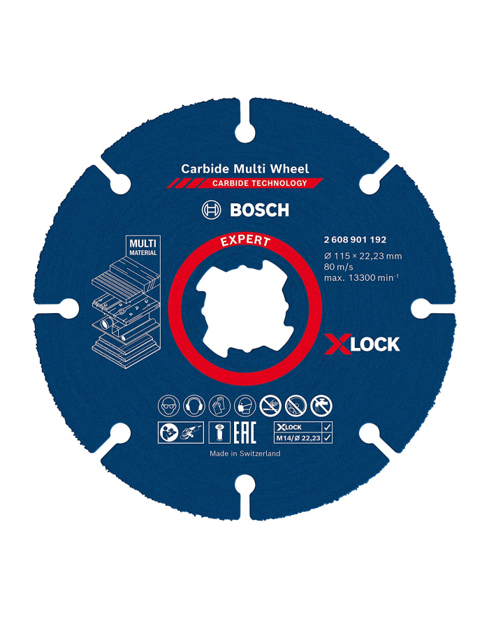 bosch powertools Bosch EXPERT X-LOCK Carbide MultiWheel cutting disc, O 115mm (for small angle grinders) główny
