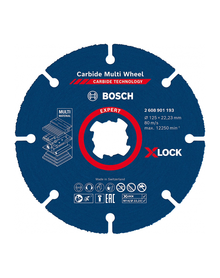 bosch powertools Bosch EXPERT X-LOCK Carbide MultiWheel cutting disc, O 125mm (for angle grinders) główny