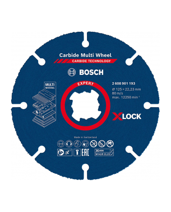 bosch powertools Bosch EXPERT X-LOCK Carbide MultiWheel cutting disc, O 125mm (for angle grinders)