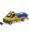 Bruder MB Sprinter car transporter with light ' sound module, model vehicle (orange/blue, incl. Roadster) - nr 1