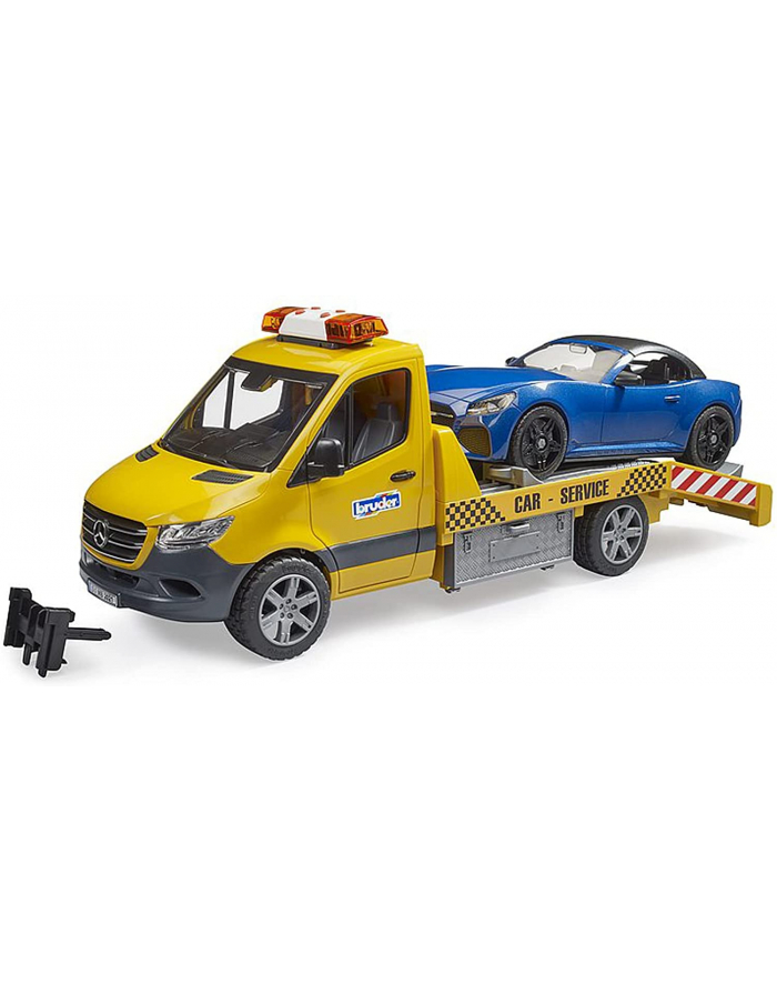 Bruder MB Sprinter car transporter with light ' sound module, model vehicle (orange/blue, incl. Roadster) główny