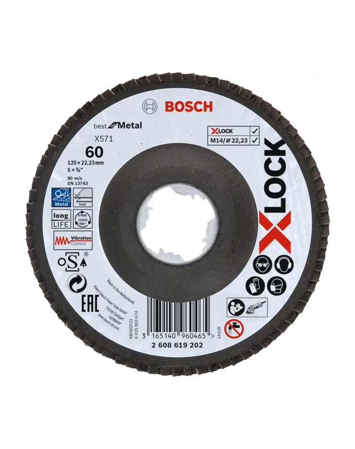 bosch powertools Bosch X-LOCK serrated lock washer X571 Best for Metal, 125mm, grinding wheel (O 125mm, K 60, angled version) główny