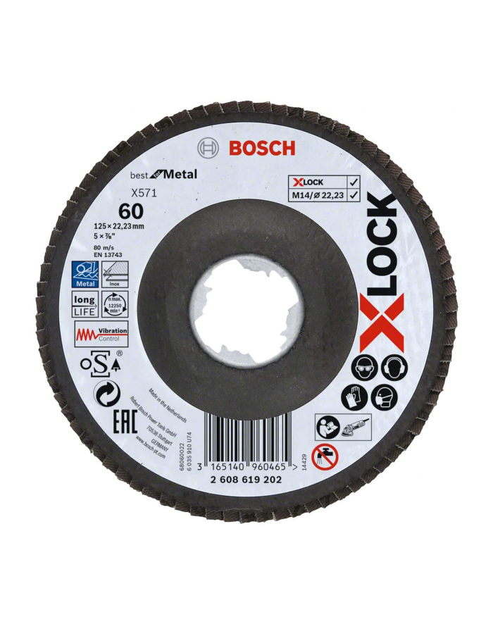 bosch powertools Bosch X-LOCK serrated lock washer X571 Best for Metal, 125mm, grinding wheel (O 125mm, K 80, angled version) główny