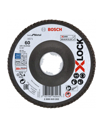 bosch powertools Bosch X-LOCK serrated lock washer X571 Best for Metal, 125mm, grinding wheel (O 125mm, K 80, angled version)