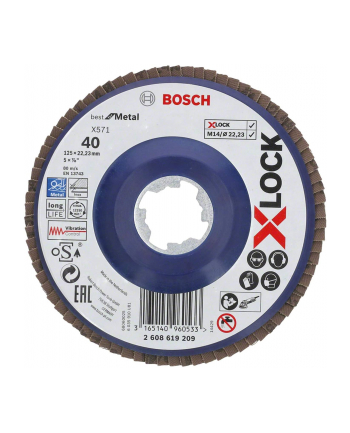 bosch powertools Bosch X-LOCK serrated lock washer X571 Best for Metal, O 125mm, grinding disc (K80, straight version)