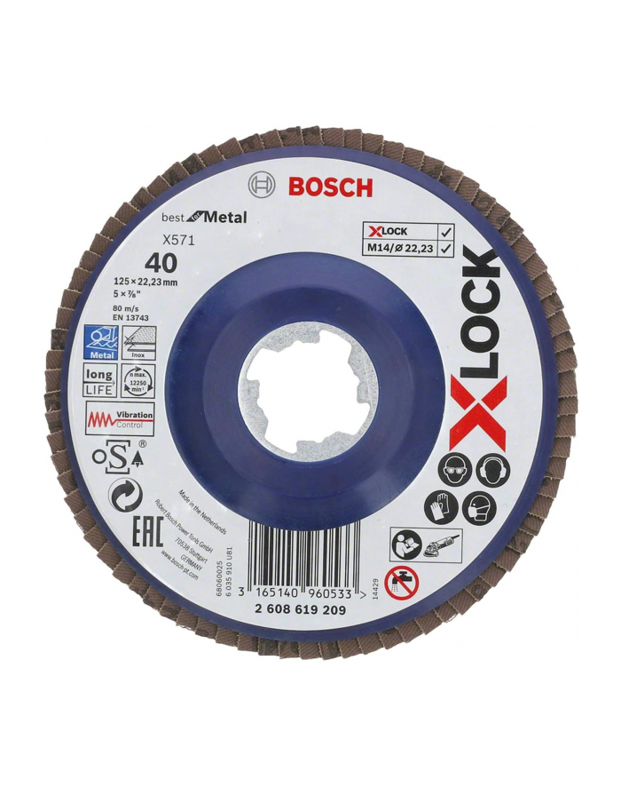 bosch powertools Bosch X-LOCK serrated lock washer X571 Best for Metal, 125mm, grinding disc (O 125mm, K 120, straight version) główny
