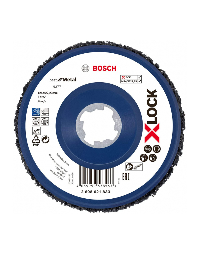 bosch powertools Bosch X-LOCK coarse cleaning disc, N377 metal, 125mm, grinding disc (Kolor: CZARNY) główny