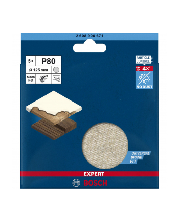 bosch powertools Bosch Expert M480 mesh structure sanding sheet O 125mm, K80 (5 pieces) nr 2