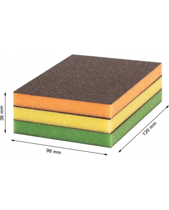 bosch powertools Bosch EXPERT S473 standard sanding pad set, 3 pieces, sanding sponge (multicolored, 98 x 120 x 13mm)