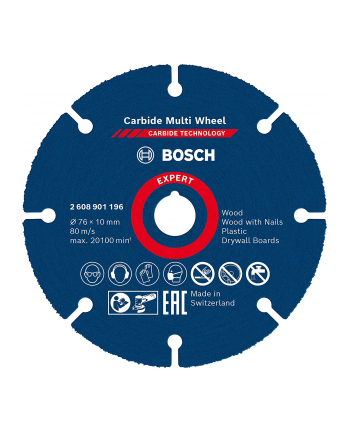 bosch powertools Bosch EXPERT Carbide MultiWheel cutting disc, O 76mm (for mini angle grinders)