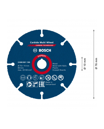 bosch powertools Bosch EXPERT Carbide MultiWheel cutting disc, O 76mm (for mini angle grinders) nr 2