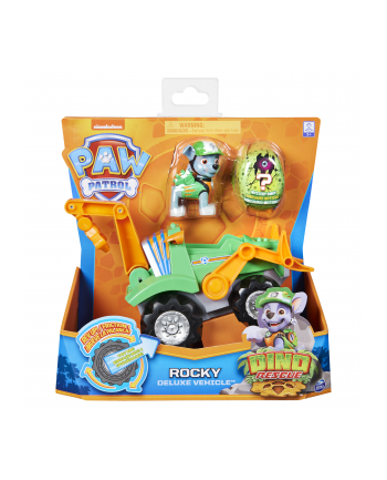 spinmaster Spin Master Paw Patrol Dino Rescue Rocky's Base Vehicle, Toy Vehicle (Green/Orange, Includes Surprise Dino Figure)