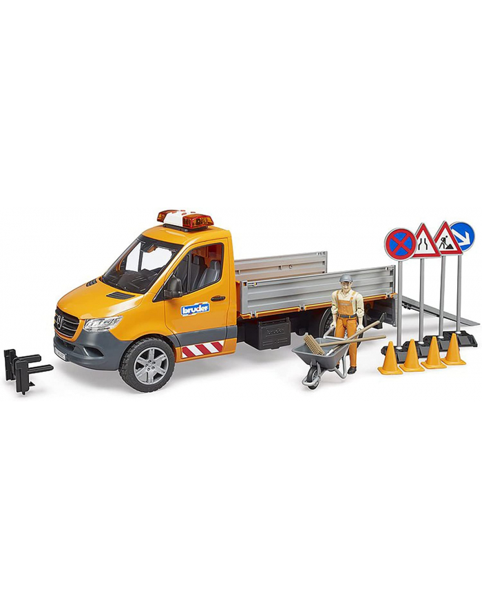 Bruder MB Sprinter municipal with light ' sound module, model vehicle (orange, including driver and accessories) główny