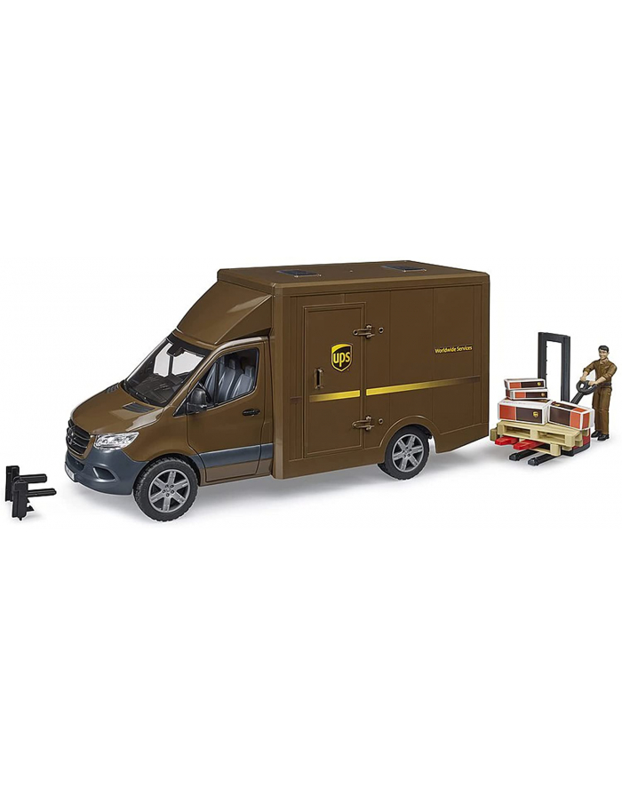 bruder MB Sprinter UPS with driver and accessories, model vehicle (brown) główny