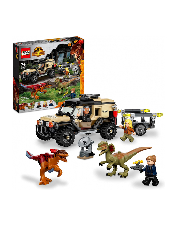 LEGO 76951 Jurassic World Pyroraptor ' Dilophosaurus Transport Construction Toy (Off-Road Toy Car with 2 Dinosaur Figures for Children Aged 7+) główny
