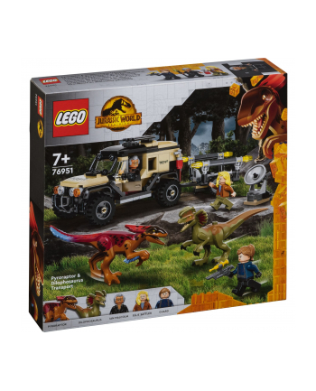 LEGO 76951 Jurassic World Pyroraptor ' Dilophosaurus Transport Construction Toy (Off-Road Toy Car with 2 Dinosaur Figures for Children Aged 7+)