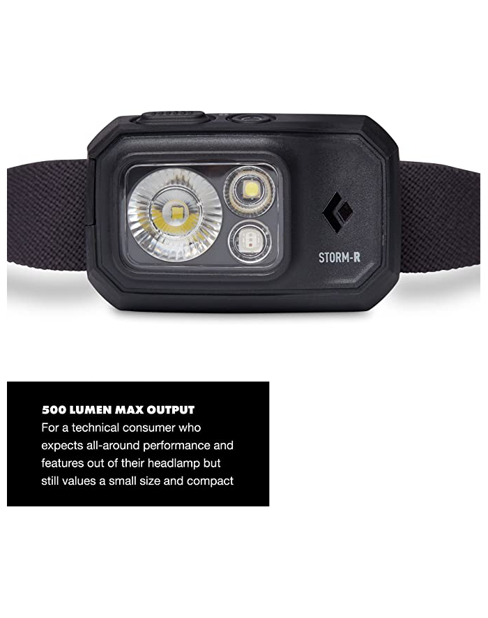 Black Diamond Storm headlamp 500-R, Kolor: CZARNY główny