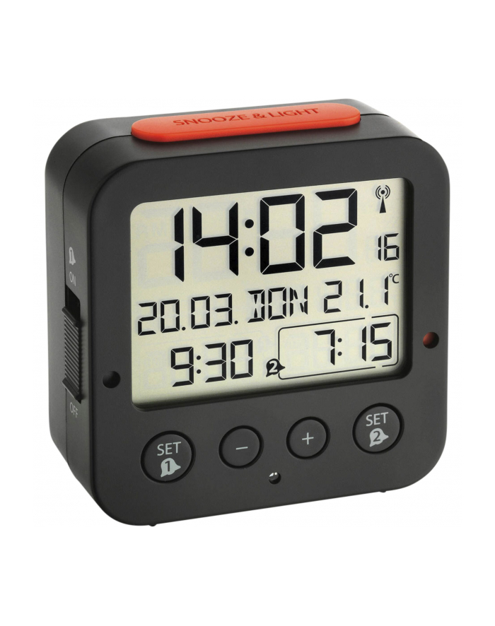 TFA Digital radio alarm clock with temperature BINGO (Kolor: CZARNY/red) główny