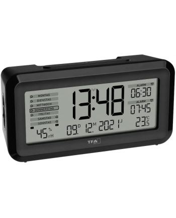 TFA Digital radio alarm clock with room climate BOXX2 (Kolor: CZARNY)