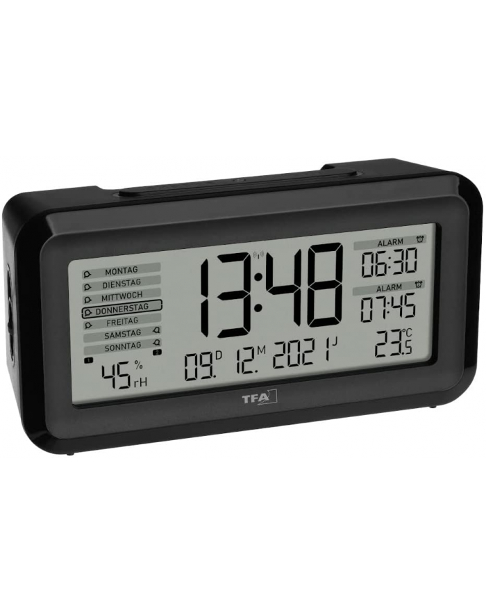 TFA Digital radio alarm clock with room climate BOXX2 (Kolor: CZARNY) główny