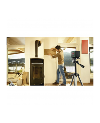 bosch powertools Bosch Cross line laser Quigo Green II, with clamp (green/Kolor: CZARNY, green laser lines, range 10 meters)