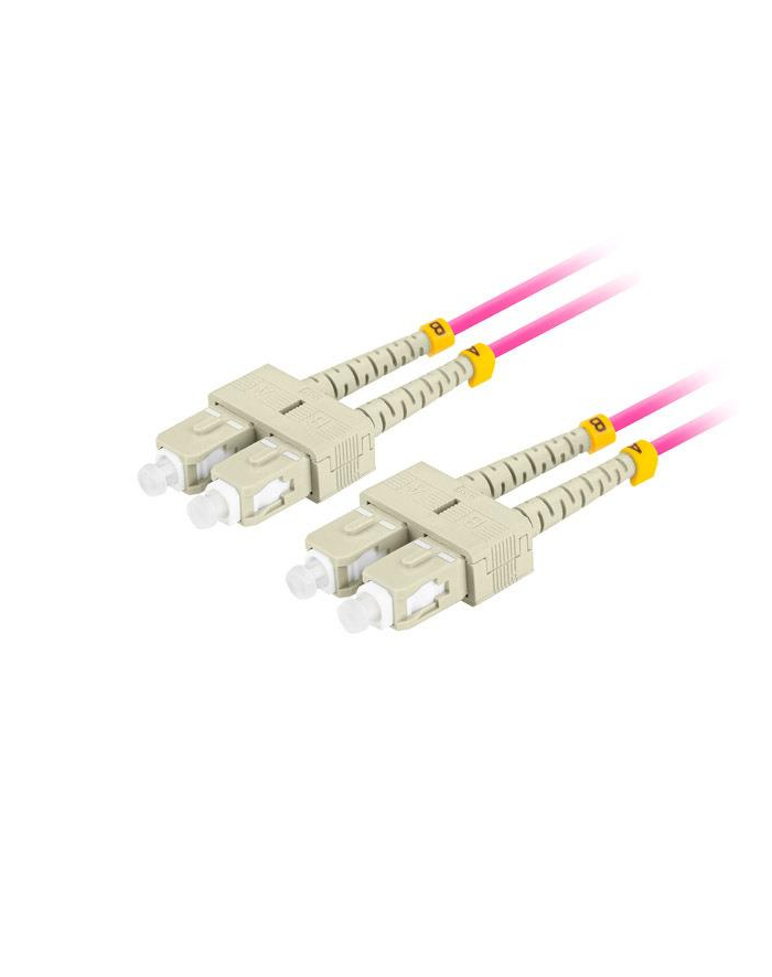 lanberg Patchcord światłowodowy Mm Sc/Upc-Sc/Upc Duplex 3.0mm 1m fioletowy główny