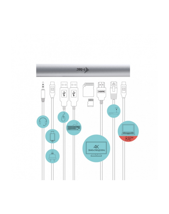 I-TEC Cooling Pad for notebooks up-to 15.6inch with USB-C Docking Station Power Delivery 100W główny