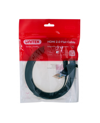 UNITEK KABEL HDMI 20 4K60HZ PŁASKI 3M C11063BK-3M