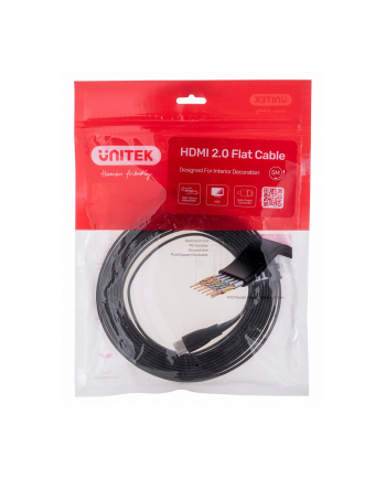 UNITEK KABEL HDMI 20 4K60HZ PŁASKI 5M C11063BK-5M